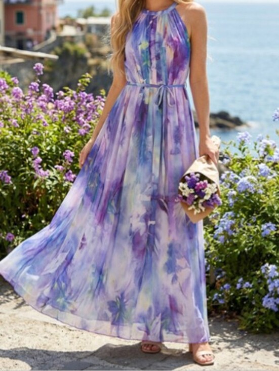 Chicwish Dresses & Skirts - Chicwish Ethereal Lavender Watercolor Maxi Dress